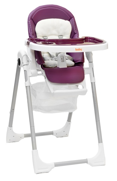 Стульчик для кормления Baby Prestige Junior LUX+развивающая дуга Веселый краб  (Цвет Purple) - фото3