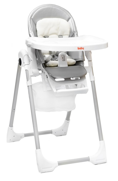 Стульчик для кормления Baby Prestige Junior LUX + развивающая дуга Веселый краб (Цвет Silver) - фото3