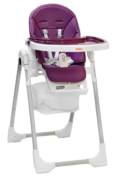 Стульчик для кормления Baby Prestige Junior LUX+развивающая дуга Веселый краб  (Цвет Purple) - фото2
