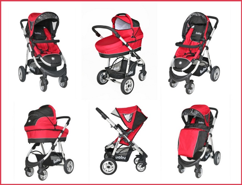 Универсальная коляска 2 в 1 Baby Prestige OMEGA COMFORT RED - фото