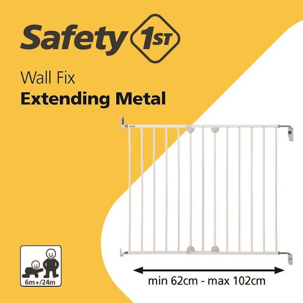 Ворота безопасности Safety 1st Wall-Fix Extending Metal, 62-102 см, цвет белый 2438431000 - фото6